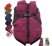 Doggy Kings 3 in 1 Winter Jacket Dog Winter Coat, Waterproof and Windproof Dog Snow Jacket for Small Medium Large Dogs (Purple, M)