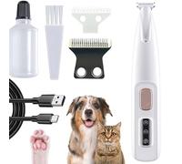 Doggy Kings Paw Trimmer, 3 in 1 Electric Dog Trimmer, Pet Paw Trimmers, Rechargeable Waterproof with Led Light, Low Noise for Trimming Dog's Hair Around Paws, Eyes, Ears, Face, Rump (1Set)