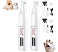 Doggy Kings Paw Trimmer, 3 in 1 Electric Dog Trimmer, Rechargeable Waterproof with Led Light, Suitable for Pet Paws, Ears, Rump, Face, Eyes (2 Set)