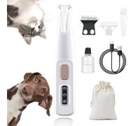 Doggy Kings Trimmer, Doggykings 3 in 1 Electric Dog Trimmer, Rechargeable Waterproof with LED Light, Low Noise for Trimming Dog's Hair Around Paws, Eyes, Ears, Face, Rump (White, 1)
