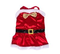 Doggy Parton Red Faux Fur Trimmed Dollys Little Holiday Dress for Pets, Large