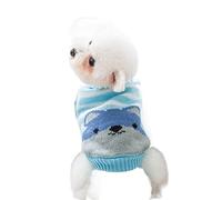 Doggy Pet Clothes Pullover Knitwear Turtleneck Sweaters Striped Animal Cat Cute Winter Boy(Light Blue,L)