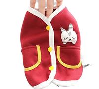 Doggy Pet Pullover Clothes Vest Cotton Rabbit with Pocket Stretchy Small Doggy Cute Holiday Yorkshire(Red,M)