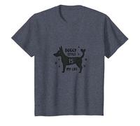 Doggy Style is My Life Pet Lover Graphic T-Shirt, Kids, Heather Blue, 8 Years