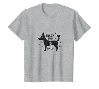 Doggy Style is My Life Pet Lover Graphic T-Shirt, Kids, Heather Grey, 8 Years