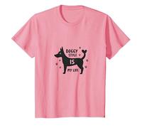 Doggy Style is My Life Pet Lover Graphic T-Shirt, Kids, Pink, 8 Years