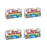 Doggy Waste Scented Pet Scooper Poo Bags - 150 x Dog Waste Bags - Black With Tie Handles (4 Pack)