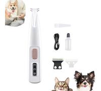 Doggykings 3 in 1 Electric Dog Trimmer,Doggy Kings Trimmer, Low Noise Rechargeable Waterproof with Led Light,Pet Shaver for Paws Eyes Ears Face Rump (F5White+Replacement)