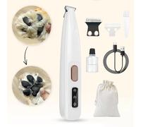 DoggyKings 3 in 1 Electric Dog Trimmer & Paw Trimmer - Low Noise, IPX4 Waterproof Pet Grooming Kit with LED Light, Safe Ceramic Blade for Thick Hair, Paws, Ears, Eyes & More (2pcs)