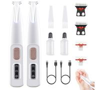 Doggykings 3 in 1 Electric Dog Trimmer, Pet Paw Trimmer with Led Light, Low Noise Electric Grooming Clippers, Waterproof Pet Shaver for Paws, Ears, Face, Rump (2pcs)