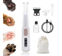 Doggykings 3 in 1 Electric Dog Trimmer, Rechargeable Waterproof with LED Light, Low Noise for Trimming Dog's Hair Around Paws, Eyes, Ears, Face, Rump (White 1pcs)