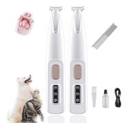 DoggyKings Trimmer, Doggykings 3 in 1 Electric Dog Trimmer with LED Light, Low Noise Waterproof Rechargeable Dog Paw Trimmers for Paws, Ears, Face, Rump and Eyes (Two)