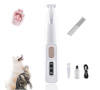 DoggyKings Trimmer, Doggykings 3 in 1 Electric Dog Trimmer with LED Light, Low Noise Waterproof Rechargeable Dog Paw Trimmers for Paws, Ears, Face, Rump and Eyes (Single)
