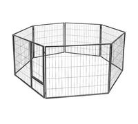 Doghealth Dog Pen, 6 Panel Steel Puppy Pen with Door, High 90cm Indoor/Outdoor Pet Exercise Playpen, Portable Detachable Animal Run Enclosures for Dogs, Puppies, Cats, Rabbits and Other Animals