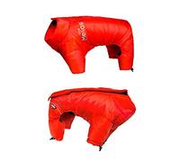 DogHelios Thunder-crackle Full-Body Waded-Plush Adjustable and 3M Reflective Pet Dog Coat Jacket, Grenadine Red, LG