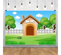 Doghouse Puppy Dog Children Birthday Party Photography Backdrop Cartoon Pets Farm Theme Forest Blue Sky Scenic Background
