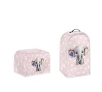 doginthehole Cute Elephant Blender Cover Small Appliance Dust Covers Sets with 4 Slice Toaster Cover, Washable Toaster Oven Cover Food Processor Dust Cover Kitchen Accessories Gift for Women