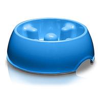 Dogit Go-Slow Anti-Gulp Dog Bowl, Medium, Blue, 600 ml
