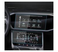 Dogkapm GPS Transparent Navi Film For A6 For A7 2019-2024 Car GPS Navigation And Instrument Panel LCD Screen Protective Film Tempered Glass Protector Car Navigation Screen Protector(Up and down)