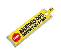 dogkit Anxious Dog Respect My Space Sleeve for Reactive Nervous Dogs, Reflective, Waterproof, Double Sided Slip-on for the Dog Lead (Yellow, Stop Sign)