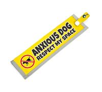 dogkit Anxious Dog Respect My Space Sleeve for Reactive Nervous Dogs, Reflective, Waterproof, Double Sided Slip-on for The Dog Lead (Yellow, No Dogs Sign)