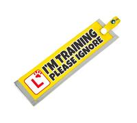 dogkit I'm Training Please Ignore Space Awareness Sleeve for Reactive Nervous Dogs, Reflective, Waterproof, Double Sided Slip-on for the Dog Lead (Yellow - Learner Sign)