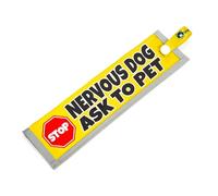 dogkit Nervous Dog Ask To Pet Sleeve for Reactive Nervous Dogs, Reflective, Waterproof, Double Sided Slip-on for the Dog Lead (Yellow - Stop Sign)