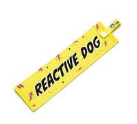 dogkit REACTIVE DOG Space Awareness Sleeve for Reactive Nervous Dogs, Reflective, Waterproof, Double Sided Slip-on for the Dog Lead (Yellow & Pink)