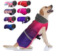 Doglay Dog Coat, Waterproof Dog Jacket Dog Winter Coat for Cold Weather with Thicken Furry Collar, Reflective Dog Winter Jacket Warm Fleece Lining, Dog Snow Coat for Small Medium Large Dogs