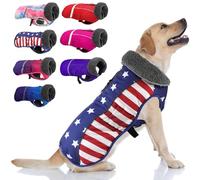 Doglay Dog Coat, Waterproof Dog Jacket Dog Winter Coat for Cold Weather with Thicken Furry Collar, Reflective Dog Winter Jacket Warm Fleece Lining, Dog Snow Coat for Small Medium Large Dogs