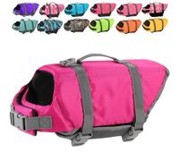 Doglay Dog Life Jacket with Reflective Stripes, Adjustable Dog Life Jacket with High Buoyancy for Small Medium Large Dogs (M, Pink)