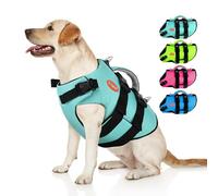 Doglay - Dog Life Jacket with Reflective Stripes, High Floatation Adjustable Life Jacket Pet Life Jacket with Rescue Handle for Large Dogs