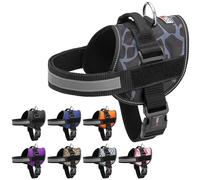 Dogline Dog Harness, Reflective No-Pull Adjustable Vest with Handle for Walking, Training, Breathable, No - Choke Harness for Small, Medium or Large Dogs Room for Patches Girraffe Grey S 18"-24"