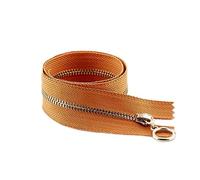 DogmiL 3# 2pcs Metal Zippers Close-end Rose Gold Slider Metal Zippers, Light Brown, 40Cm