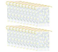 Dogmoon 20pcs Daisy Drawstring Storage Bags, PVC Plastic, Waterproof, 20 × 30cm, Travel, Camping, Storage