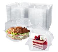 dogmoon Cake Slice Boxes Individual, 100PCS Cupcake Containers Individual Single, Dessert Containers Cheesecake Boxes, Clear Cupcake Box for Cake Portions Muffins Salad Cheese(Square)