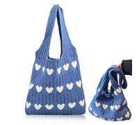 dogmoon Crochet Tote Bag, Women Knitted Handbags, Mesh Beach Bag, Beach Bag for Women, Retro Crochet Mesh Beach Tote Bag, Boho Shoulder Bag for Holiday Daily Work Shopping Travel