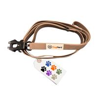 DogNerd 6ft Military Tan Dual Handle Silicone Tactical Dog Leash for Medium, Large, Giant, Police Breeds | Quick Release Carabiner | Coated Nylon Heavy Duty | Strong Puller | Training Leashes
