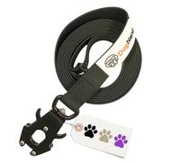 DogNerd 8FT Silicone Dog Leash Heavy Duty with Quick Release/Locking Frog Clip - Waterproof Tactical Dog Leash for Large to Giant Dogs That Pull, Safety Control Dog Training Leashes (8 Foot Black)