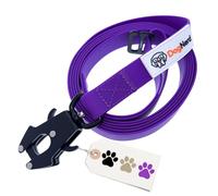 DogNerd 8FT Silicone Dog Leash Heavy Duty with Quick Release/Locking Frog Clip - Waterproof Tactical Dog Leash for Large to Giant Dogs That Pull, Safety Control Dog Training Leashes (8 Foot Purple)