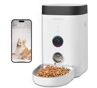 DOGNESS Automatic Cat Feeder with Camera, 5G WiFi Dog Feeder for 4L Dry Food, 1080P HD Video Pet Dispenser with Night Vision, APP Control Two-Way Audio Interacting USB+Battery Dual Power Supply