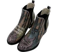 DOGO Chelsea Boots for Women - Vegan Leather and Handmade Heeled Ankle boots for Women, Ever Feel Like You are Being Watched Design