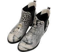 DOGO Chelsea Boots for Women - Vegan Leather and Handmade Heeled Ankle boots for Women, Spooky Town Design