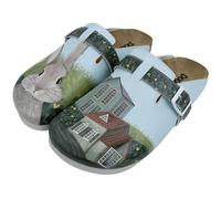 DOGO Clogs for Women - Vegan Leather and Handmade Women’s Mules & Clogs Going on an Adventure Design, Size 8