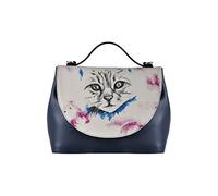 DOGO Femme Leather Vegan Noir Fait Main et Mode Sac à Main - Deepness Motif