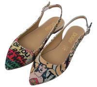 DOGO Flats for Women - Vegan Leather and Handmade Pointed Toe Flats for Women, Wonder Woman Wb Design, 3 UK