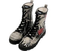 DOGO Gisele Boots for Women - Handmade and Vegan Leather Mid Calf Boots for Women, Edvard Munch The Scream Black Design