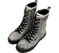 DOGO Gisele Boots for Women - Handmade and Vegan Leather Mid Calf Boots for Women, Spooky Town Design