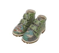DOGO Kids Vegan Leather Green Long Boots - Sometimes Life Goes On Pattern, Multicolored, 1.5 UK