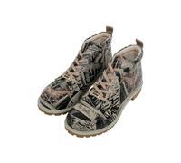 DOGO Men's Vegan Leather Black Ankle Boots - No Limits Pattern, Multicolored, 11 UK